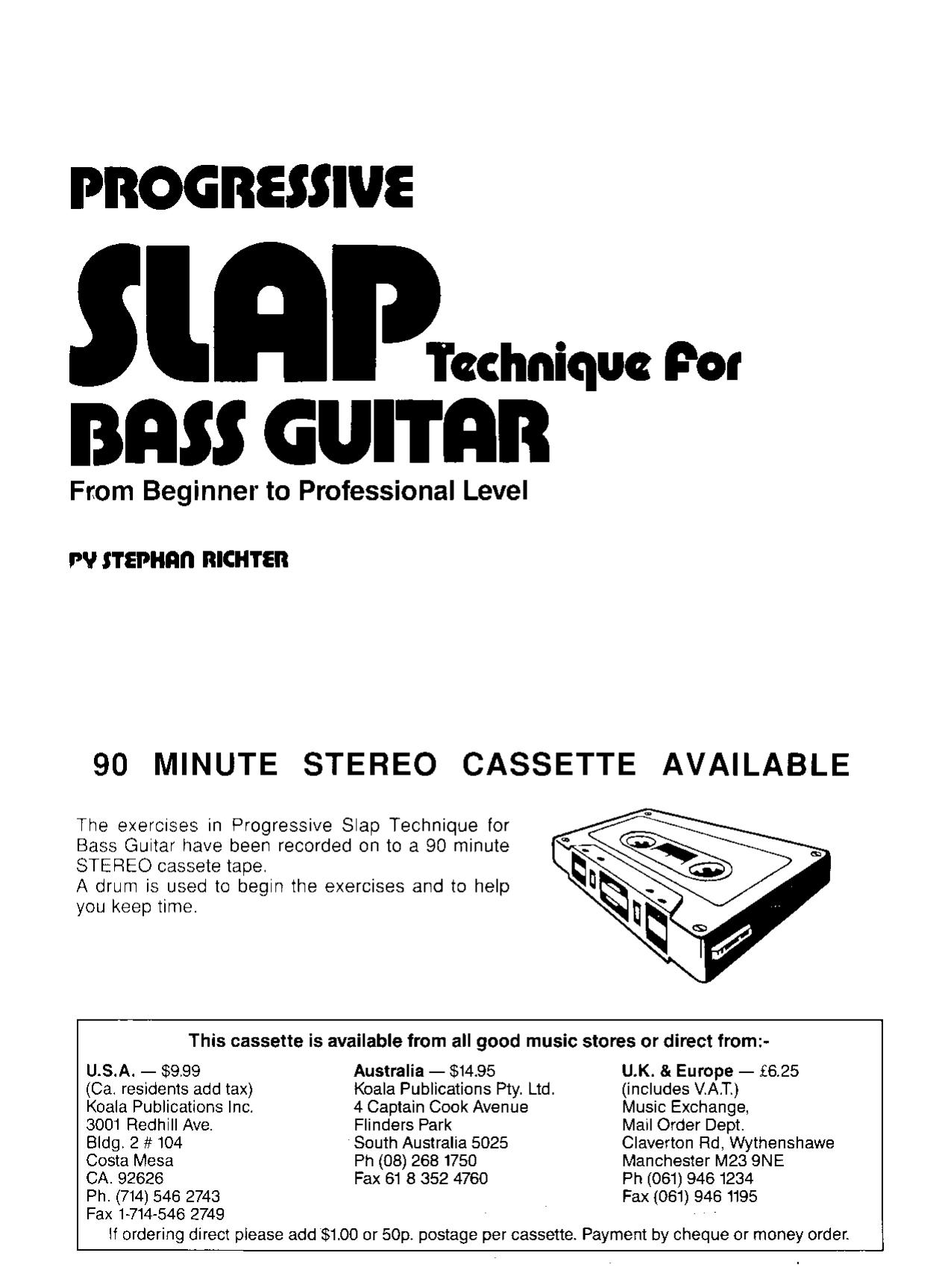 Progressive Slap Technique for Bass Guitar: From Beginner to Professional Level by Stephan Richter