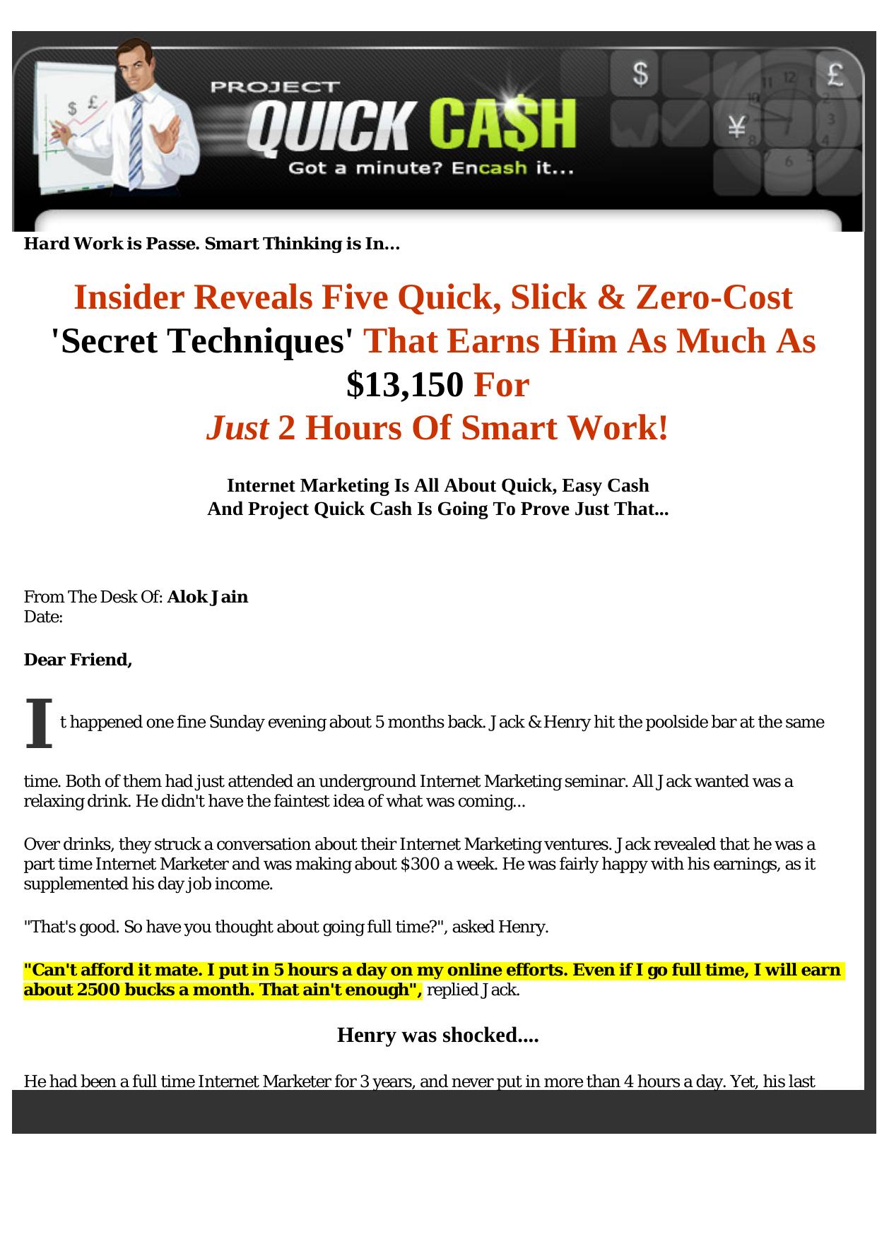 Project Quick Cash - Got A Minute Encash It.... by Best of Kuszter's Collection