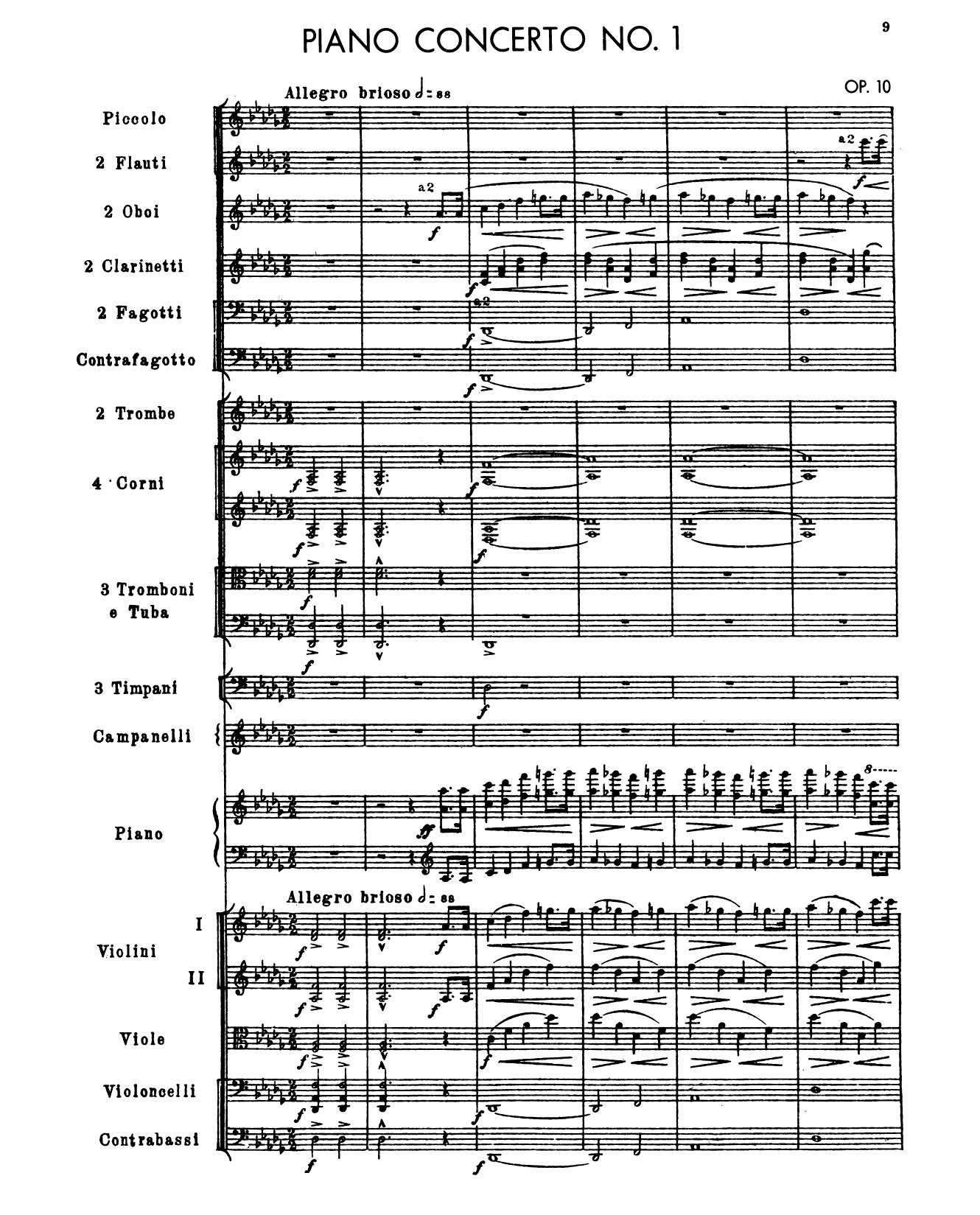 Prokofiev by Piano Concerto No. 1 Op. 10 orch. score