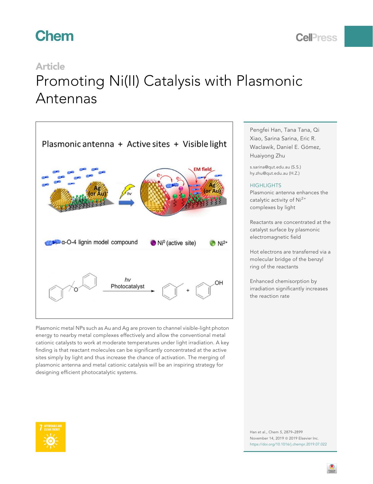 Promoting Ni(II) Catalysis with Plasmonic Antennas by unknow