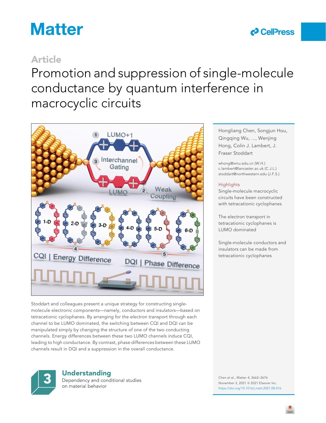 Promotion and suppression of single-molecule conductance by quantum interference in macrocyclic circuits by unknow