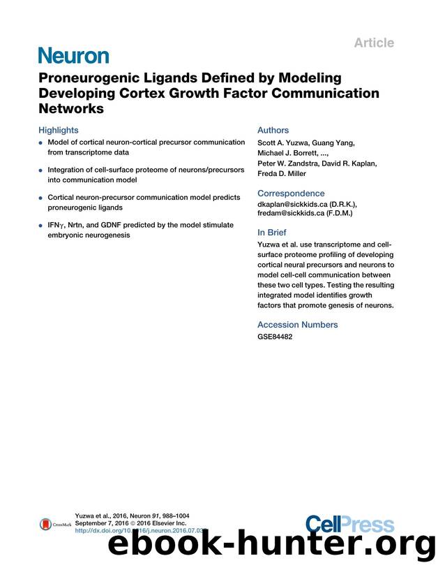 Proneurogenic Ligands Defined by Modeling Developing Cortex Growth Factor Communication Networks by unknow