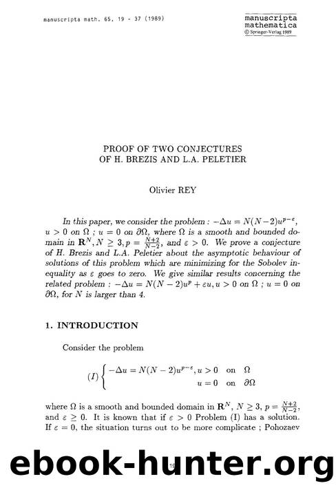 Proof of two conjectures of H. Brezis and L.A. Peletier by Unknown