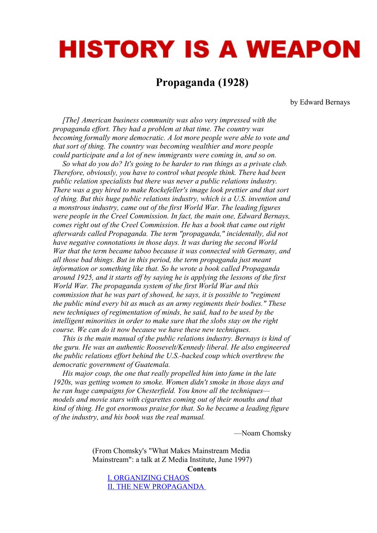 Propaganda and Public Relations by Bernays E