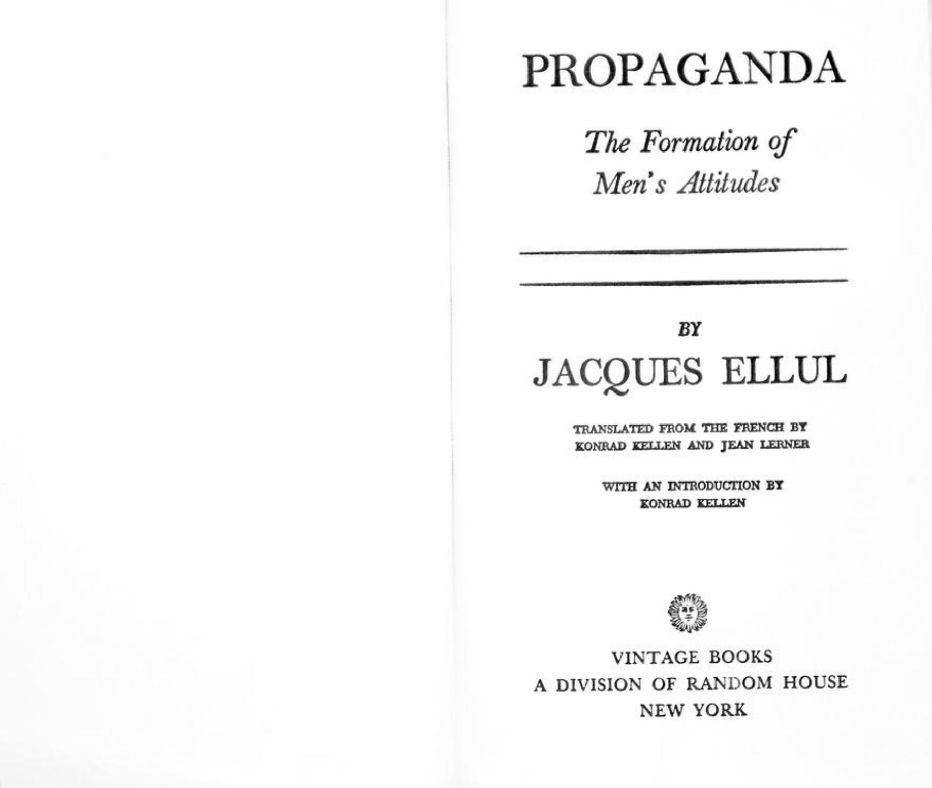 Propaganda by Jacques Ellul