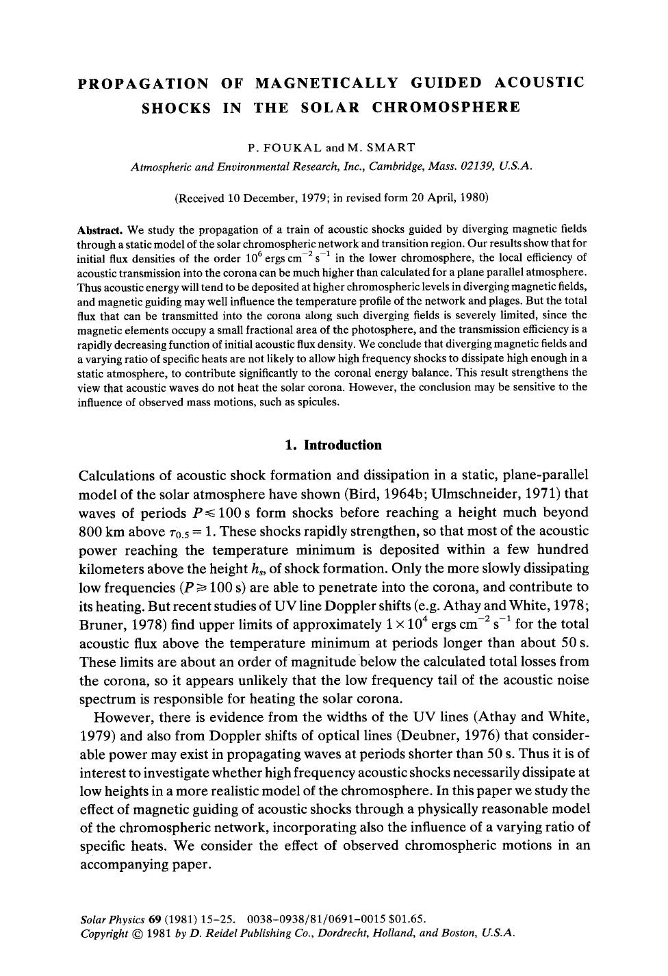 Propagation of magnetically guided acoustic shocks in the solar chromosphere by Unknown
