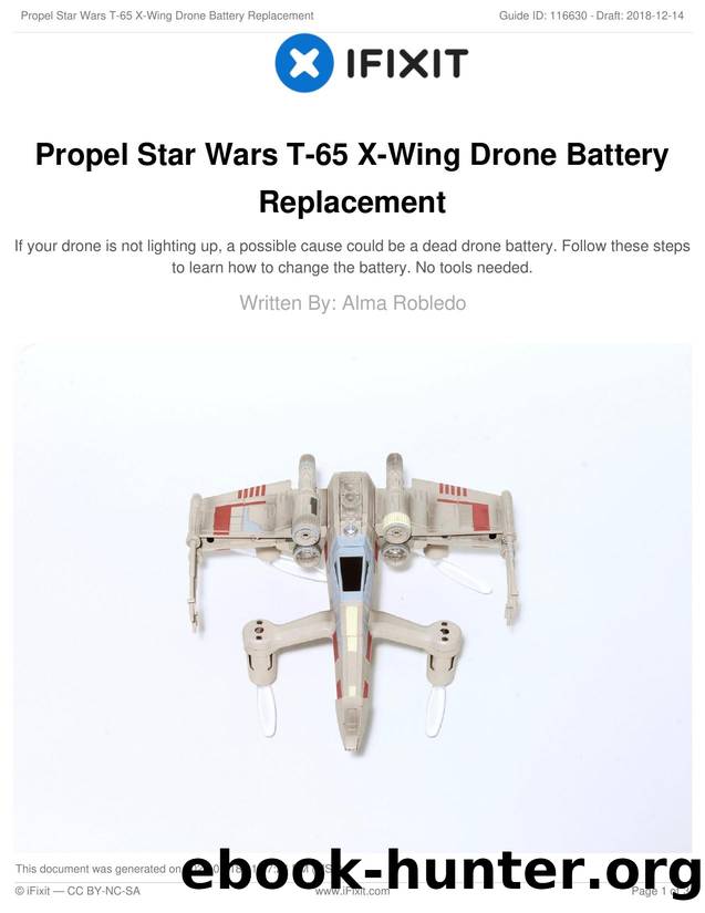 Propel Star Wars T-65 X-Wing Drone Battery Replacement by Unknown
