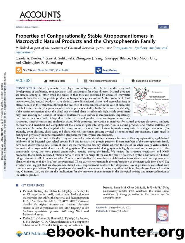 Properties of Configurationally Stable Atropoenantiomers in Macrocyclic Natural Products and the Chrysophaentin Family by unknow