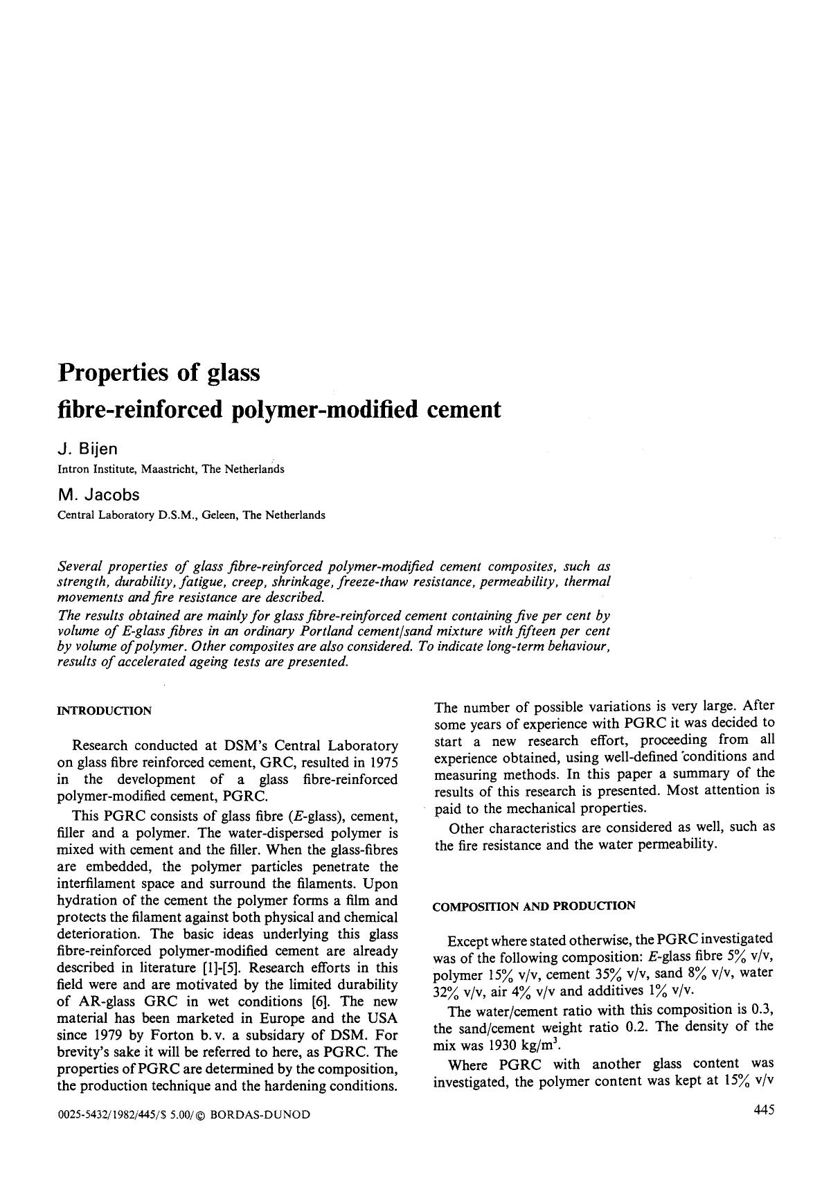 Properties of glass fibre-reinforced polymer-modified cement by Unknown