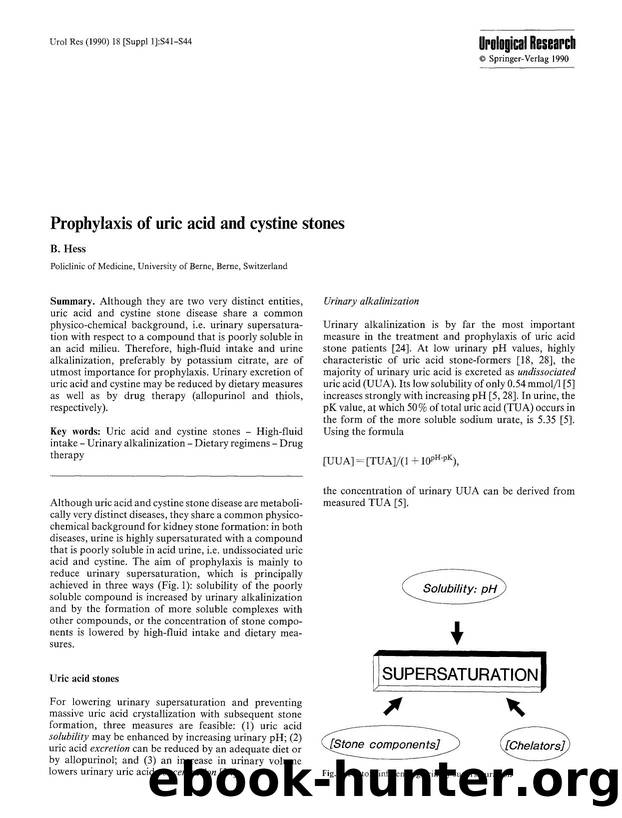 Prophylaxis of uric acid and cystine stones by Unknown
