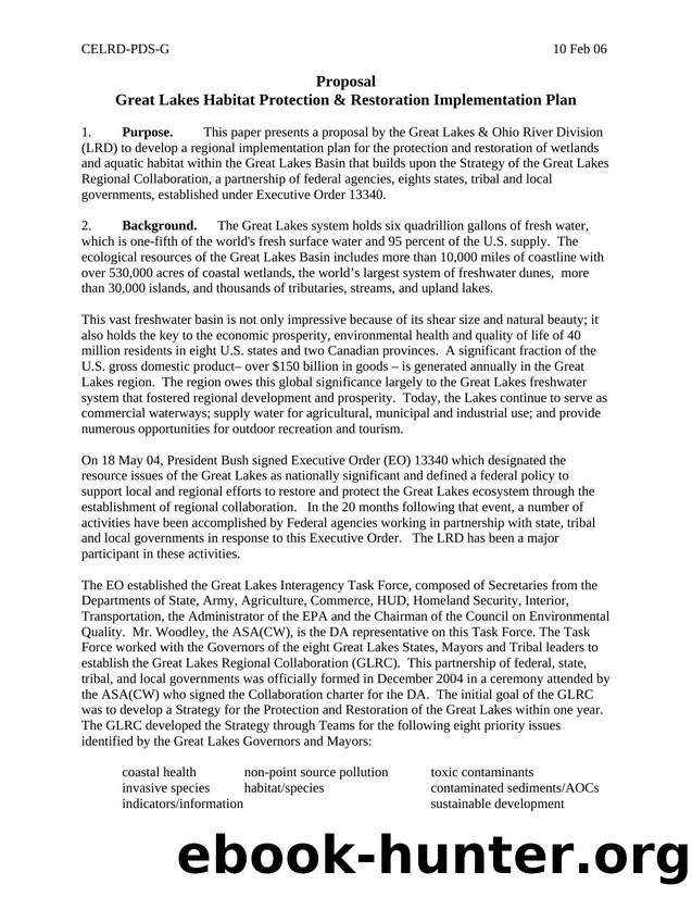 Proposal Great Lakes Habitat Protection & Restoration Implementation Plan by h0etgjam