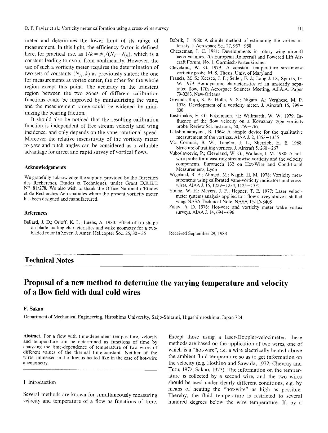 Proposal of a new method to determine the varying temperature and velocity of a flow field with dual cold wires by Unknown