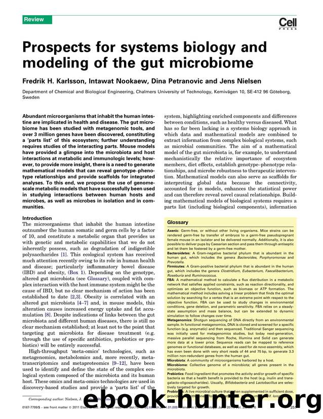 Prospects for systems biology and modeling of the gut microbiome by Fredrik H. Karlsson