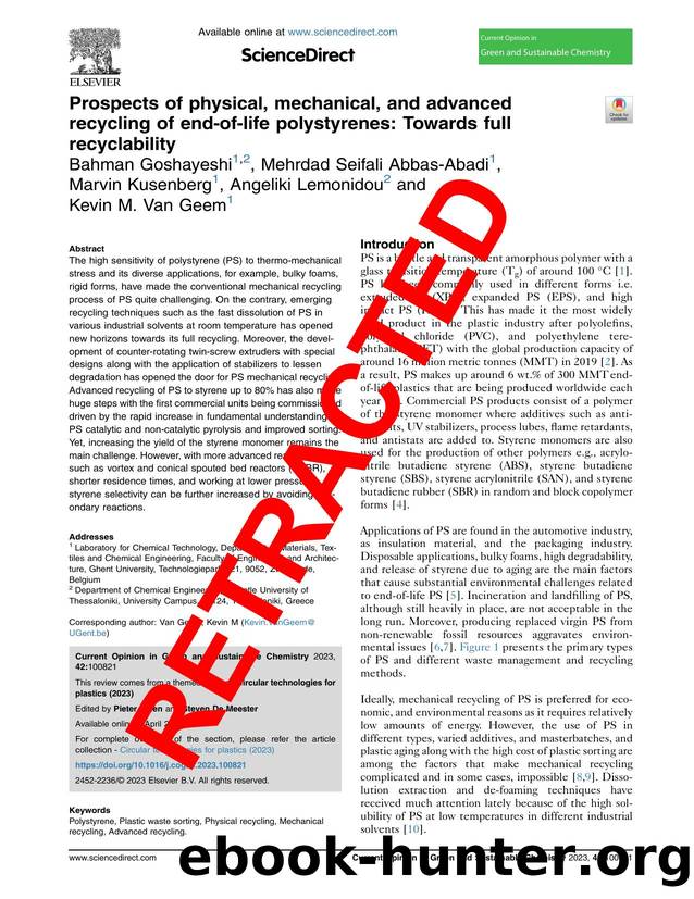 Prospects of physical, mechanical, and advanced recycling of end-of-life polystyrenes: Towards full recyclability by unknow