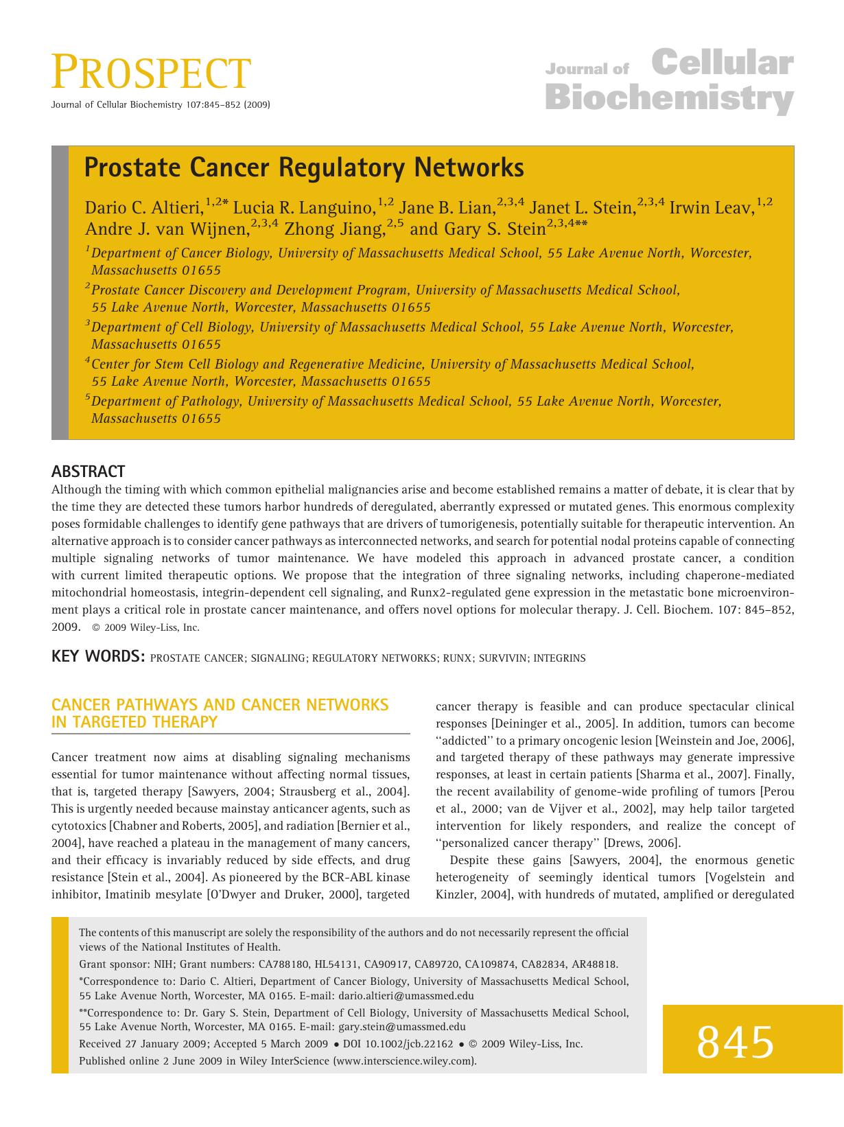 Prostate cancer regulatory networks by Unknown