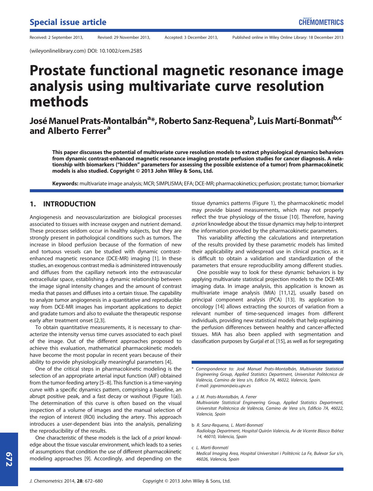Prostate functional magnetic resonance image analysis using multivariate curve resolution methods by José Manuel Prats-Montalbán & Roberto Sanz-Requena & Luis Martí-Bonmatí & Alberto Ferrer
