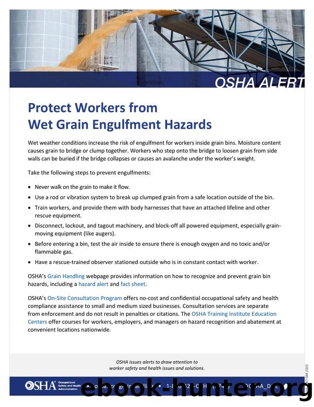 Protect Workers from Wet Grain Engulfment Hazards by OSHA