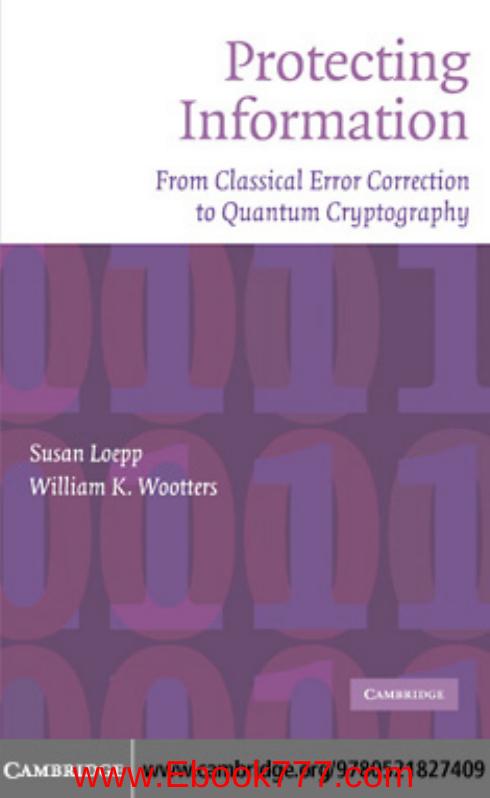 Protecting Information: From Classical Error Correction to Quantum Cryptography by Unknown