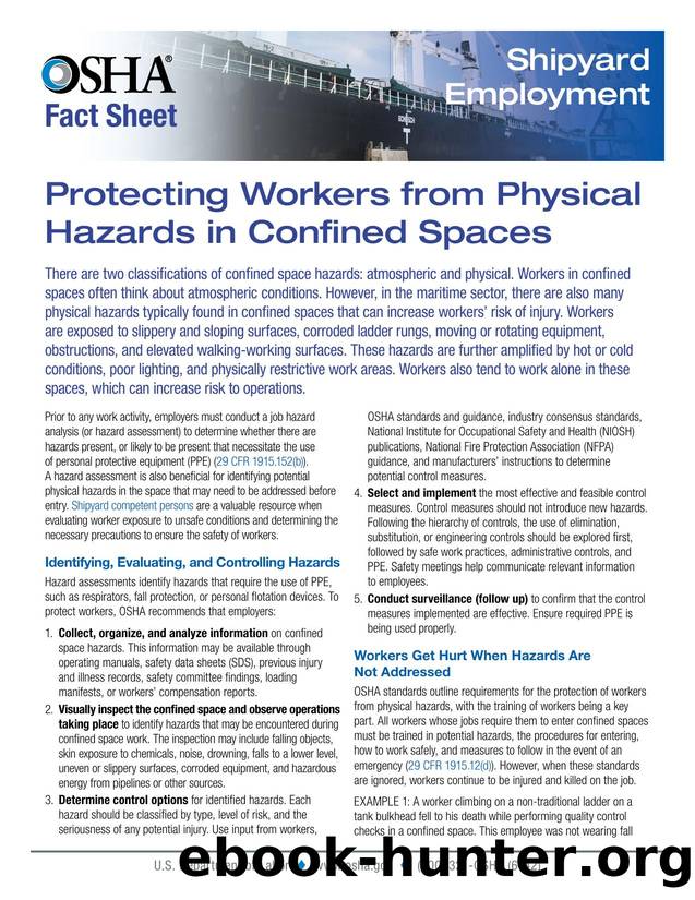 Protecting Workers from Physical Hazards in Confined Spaces by OSHA