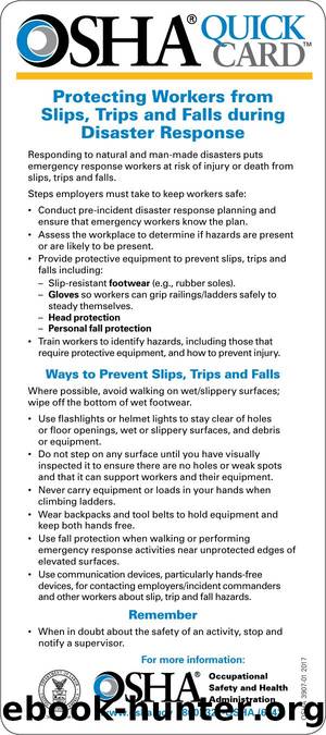 Protecting Workers from Slips, Trips and Falls during Disaster Response by Unknown