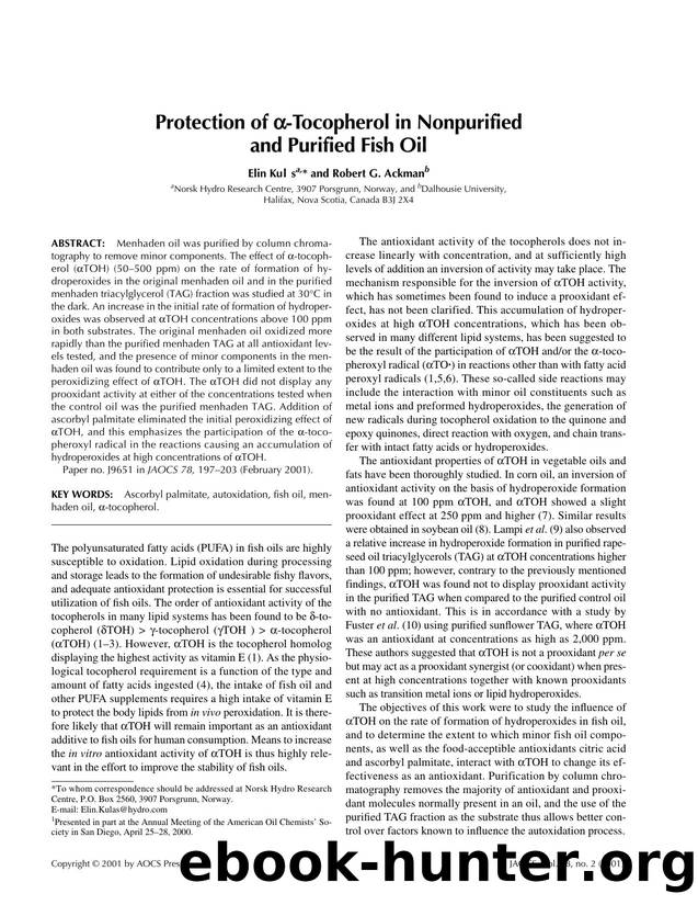 Protection of &#x03B1;-tocopherol in nonpurified and purified fish oil by Unknown
