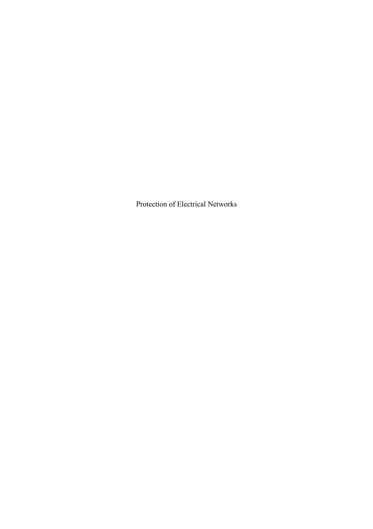 Protection of Electrical Networks by Christophe Prévé