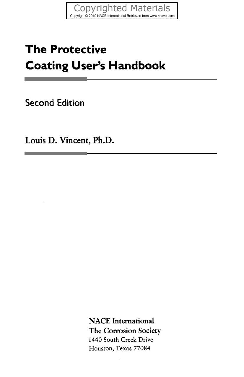 Protective Coating User's Handbook by Vincent Louis D