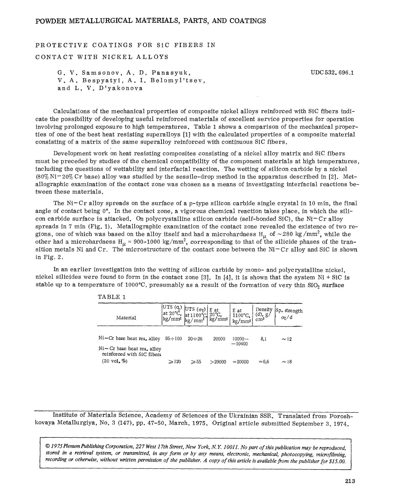 Protective coatings for SiC fibers in contact with nickel alloys by Unknown