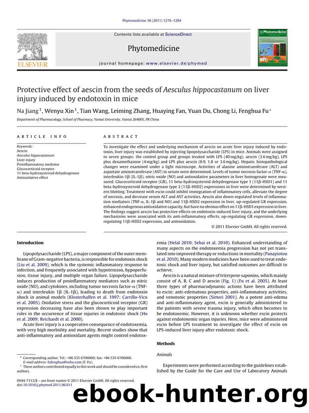 Protective effect of aescin from the seeds of Aesculus hippocastanum on liver injury induced by endotoxin in mice by Na Jiang