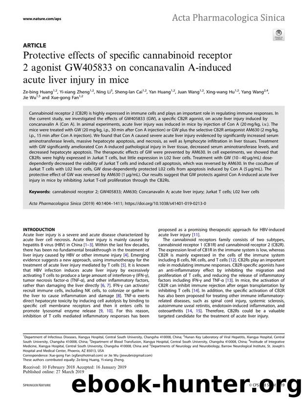 Protective effects of specific cannabinoid receptor 2 agonist GW405833 on concanavalin A-induced acute liver injury in mice by unknow