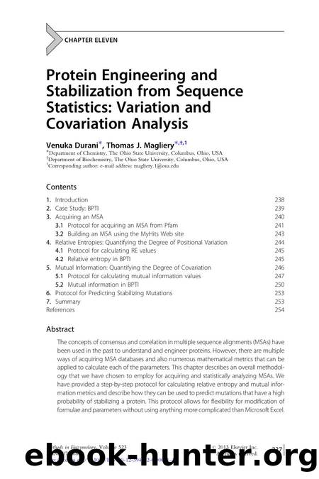 Protein Engineering and Stabilization from Sequence Statistics: Variation and Covariation Analysis by Venuka Durani & Thomas J. Magliery