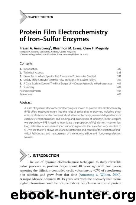 Protein Film Electrochemistry of Iron-Sulfur Enzymes by Fraser A. Armstrong & Rhiannon M. Evans & Clare F. Megarity