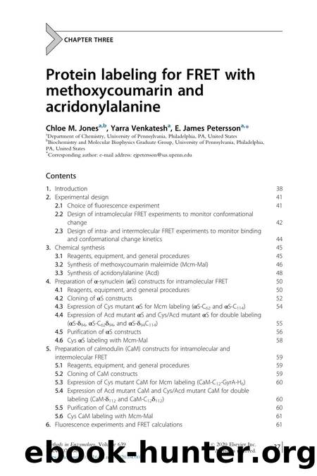 Protein labeling for FRET with methoxycoumarin and acridonylalanine by Chloe M. Jones & Yarra Venkatesh & E. James Petersson