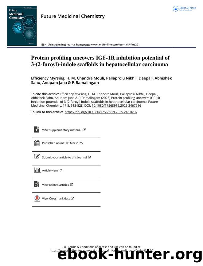 Protein profiling uncovers IGF-1R inhibition potential of 3-(2-furoyl)-indole scaffolds in hepatocel by unknow