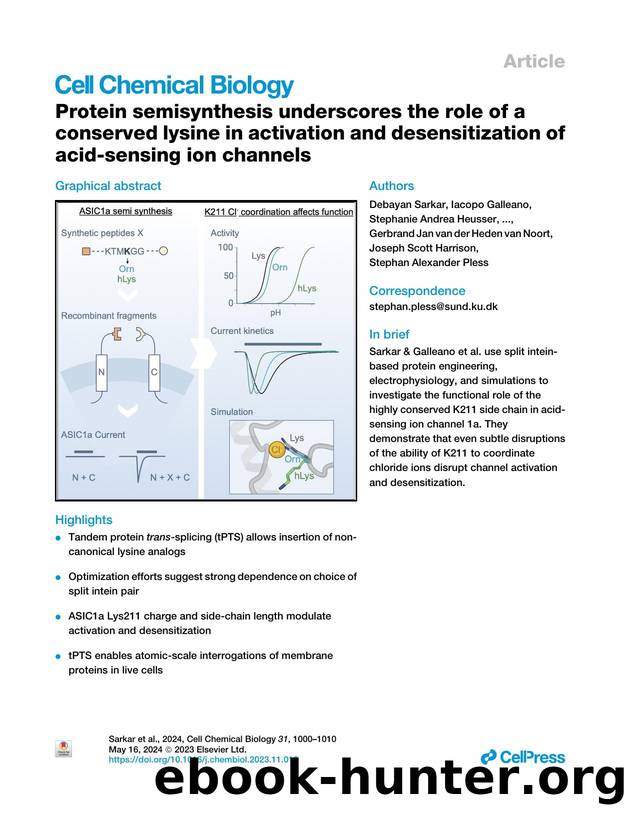 Protein semisynthesis underscores the role of a conserved lysine in activation and desensitization of acid-sensing ion channels by unknow