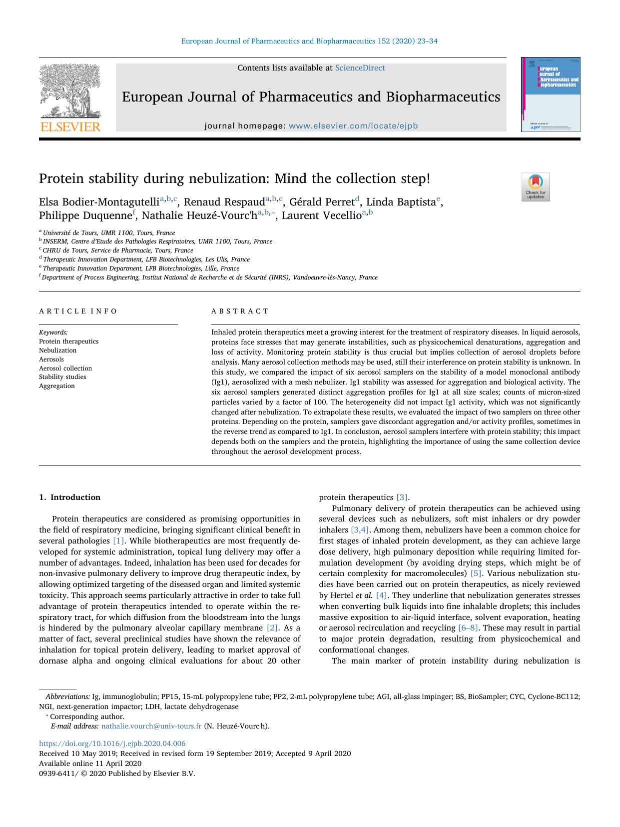 Protein stability during nebulization_ Mind the collection step! by unknow