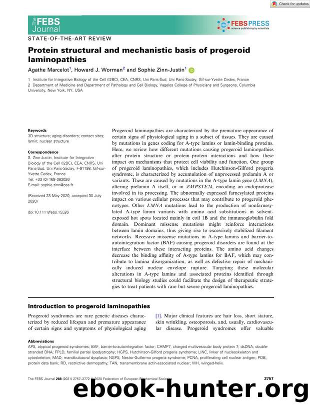 Protein structural and mechanistic basis of progeroid laminopathies by Unknown