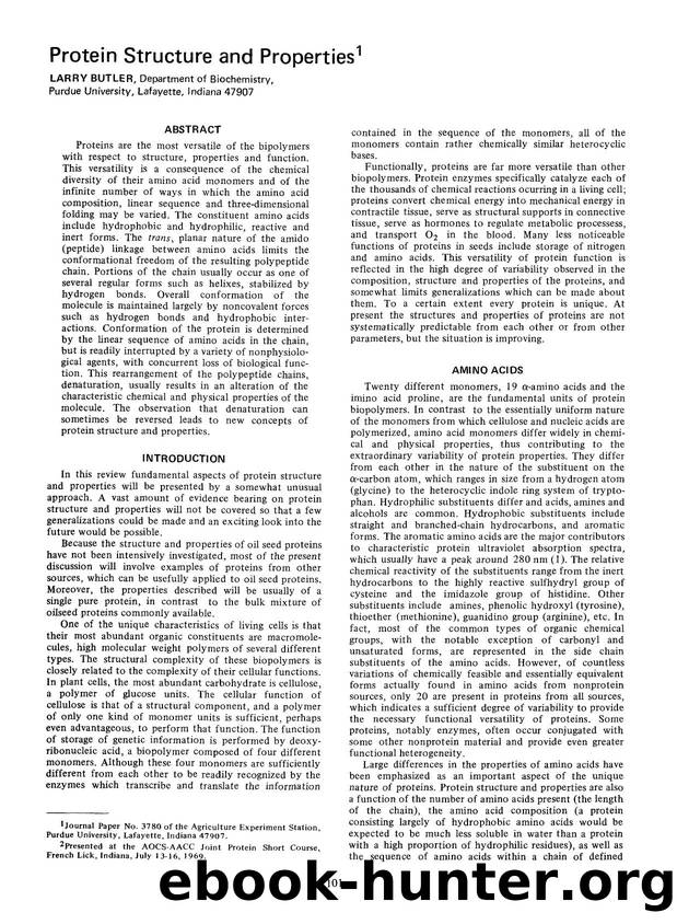 Protein structure and properties by Unknown