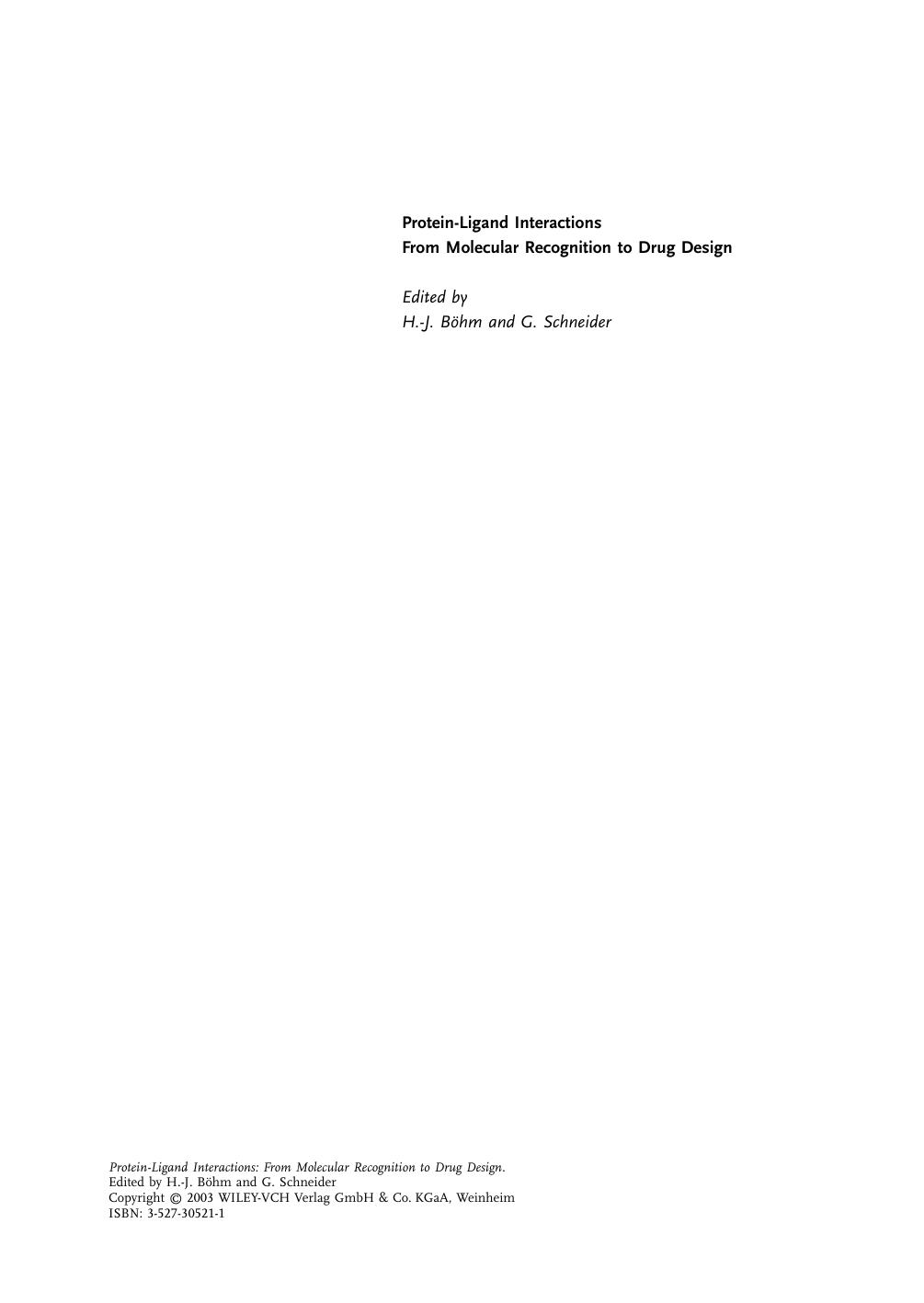 Protein-Ligand Interactions: From Molecular Recognition to Drug Design by From Molecular Recognition to