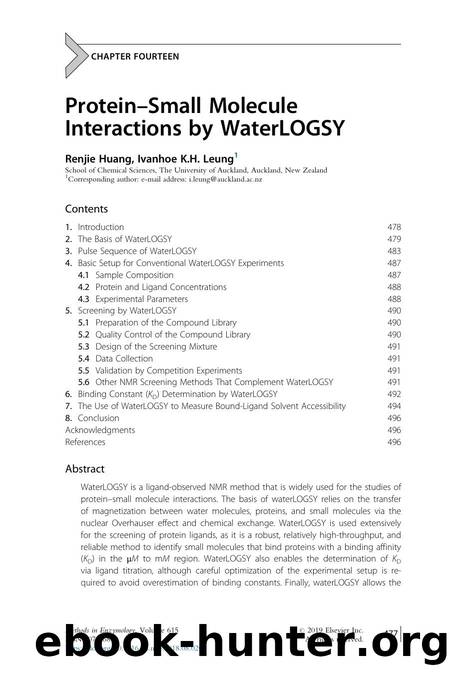 Protein-Small Molecule Interactions by WaterLOGSY by Renjie Huang & Ivanhoe K.H. Leung
