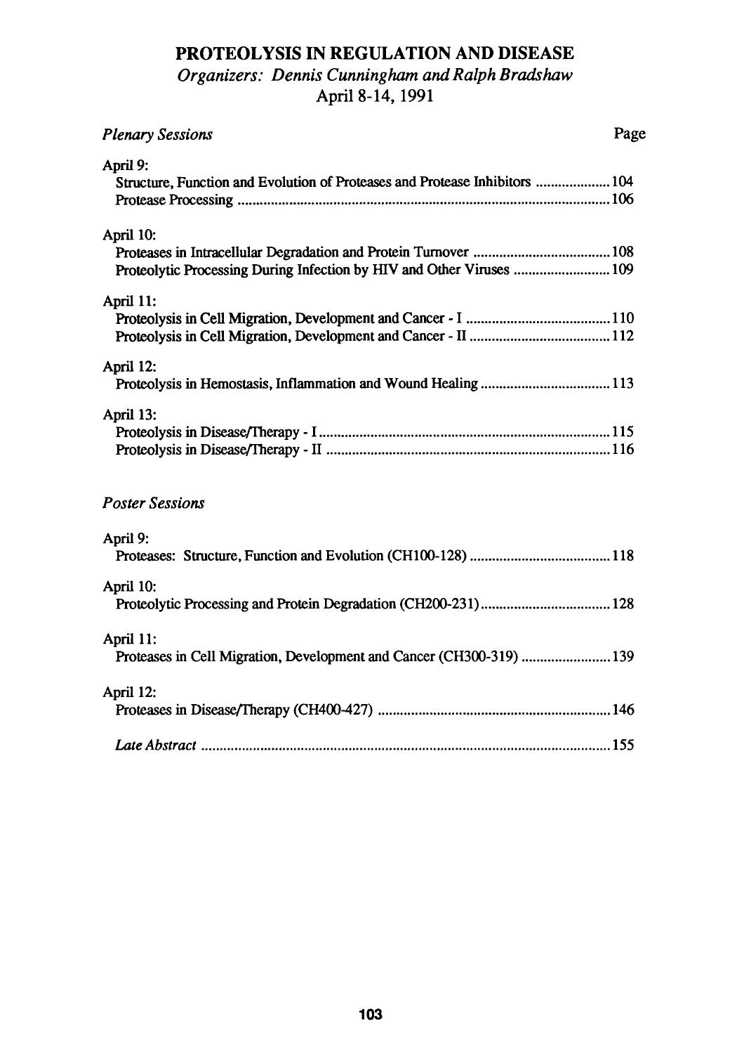 Proteolysis in regulation and disease by Unknown