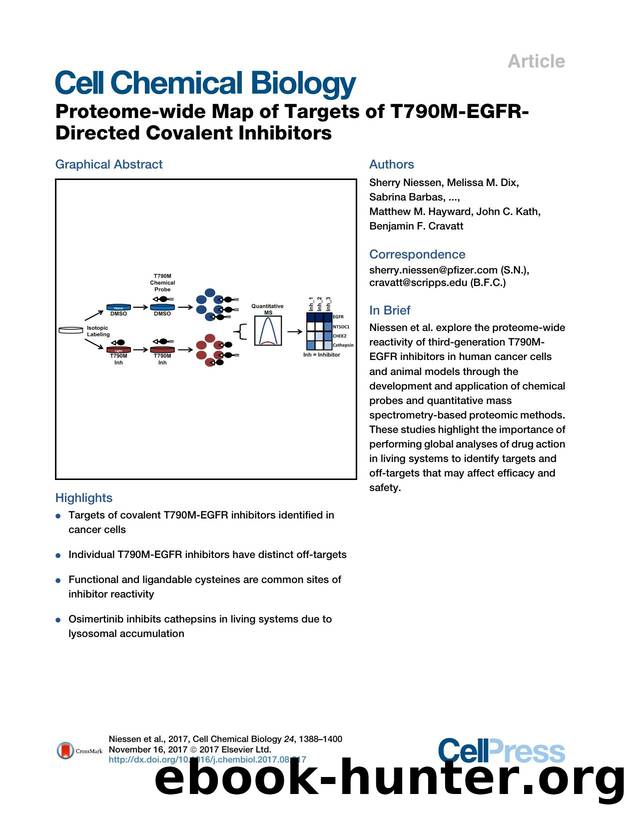 Proteome-wide Map of Targets of T790M-EGFR-Directed Covalent Inhibitors by unknow