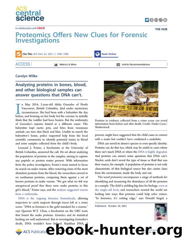 Proteomics Offers New Clues for Forensic Investigations by Carolyn Wilke