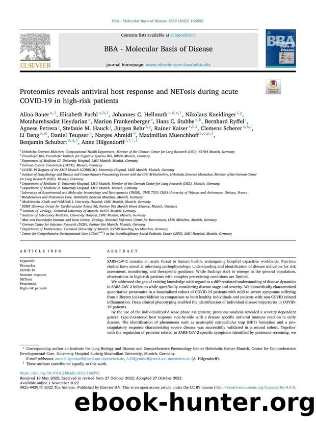 Proteomics reveals antiviral host response and NETosis during acute COVID-19 in high-risk patients by unknow