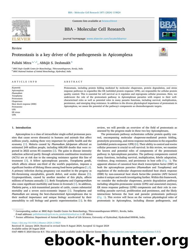 Proteostasis is a key driver of the pathogenesis in Apicomplexa by Pallabi Mitra & Abhijit S. Deshmukh