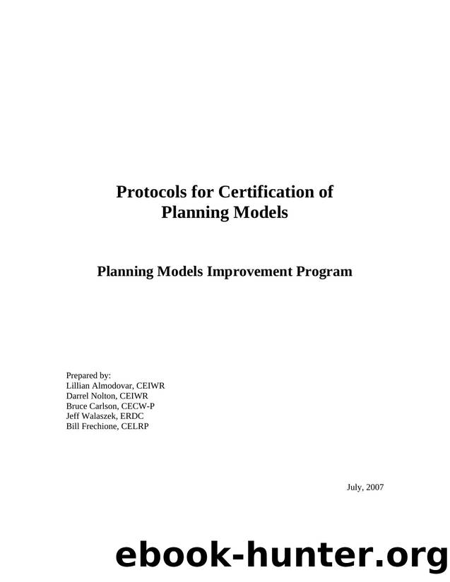 Protocols for Certification of Planning Models by Lillian Almodovar