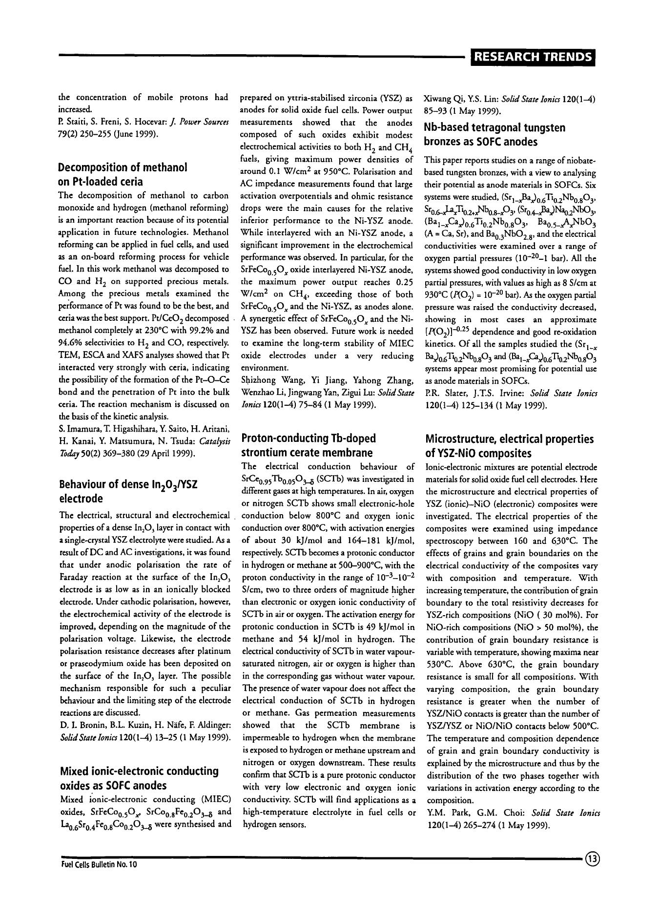 Proton-conducting Tb-doped strontium cerate membrane by Unknown