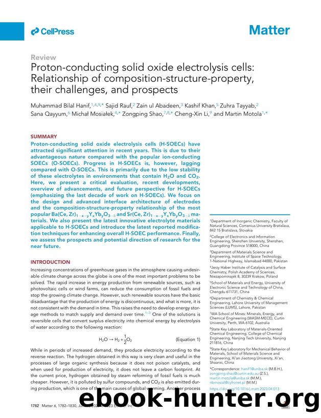 Proton-conducting solid oxide electrolysis cells: Relationship of composition-structure-property, their challenges, and prospects by unknow