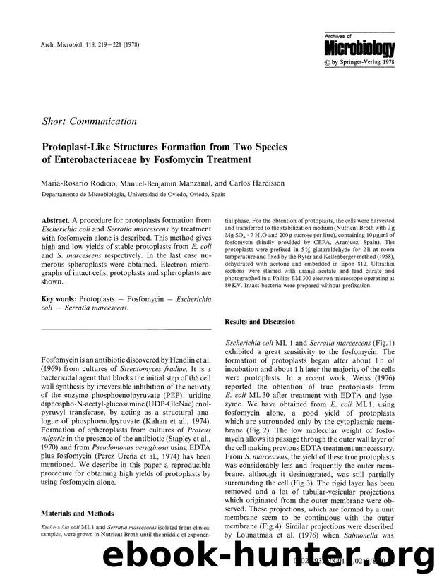 Protoplast-like structures formation from two species of enterobacteriaceae by fosfomycin treatment by Unknown