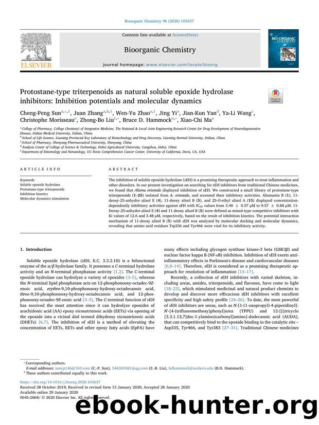 Protostane-type triterpenoids as natural soluble epoxide hydrolase inhibitors_ Inhibition potentials and molecular dynamics by unknow